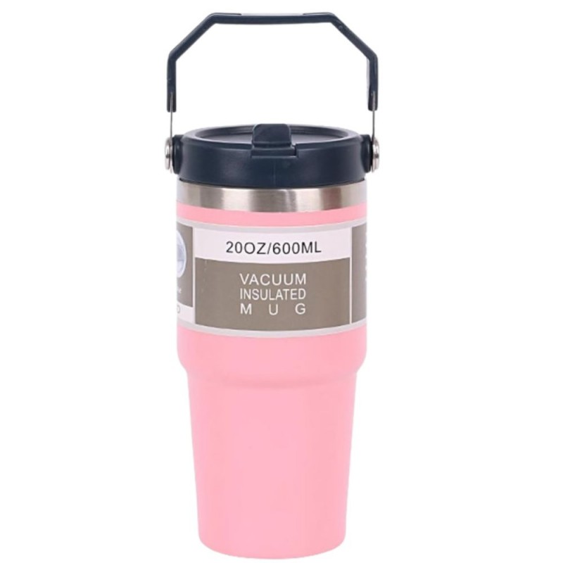 ⁦مطرة ستانليس 600 مل مع يد لون زهري⁩ - الصورة ⁦1⁩