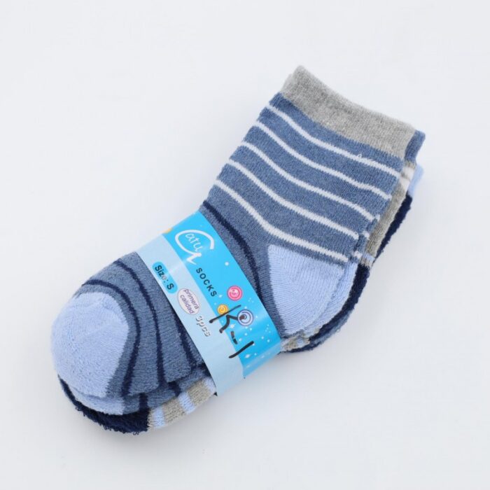 ⁦جوارب شتوية طويلة للأطفال (3 أزواج) بألوان متعددة⁩ - الصورة ⁦2⁩