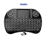 لوحة مفاتيح مع ماوس يدعم العربية لاسلكية صغيرة 2.4G بإضاءة خلفية قابلة للشحن USB