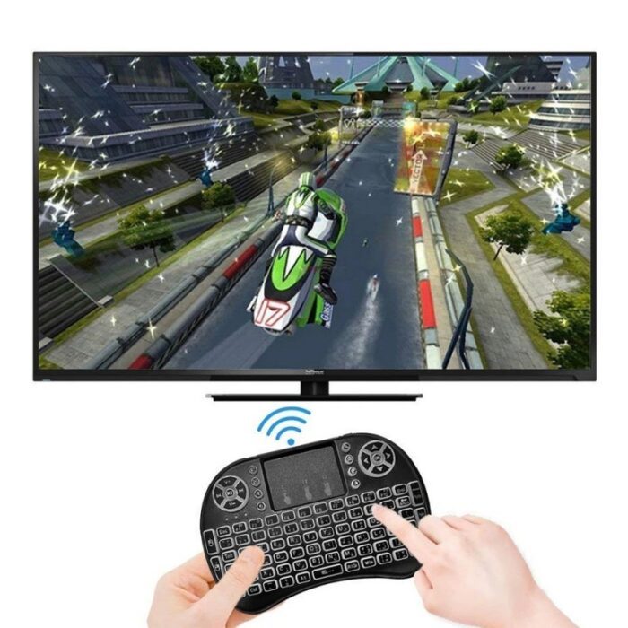 ⁦لوحة مفاتيح مع ماوس يدعم العربية لاسلكية صغيرة 2.4G بإضاءة خلفية قابلة للشحن USB⁩ - الصورة ⁦5⁩