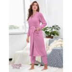 طقم ستاتي 3 قطع لون زهري One Size