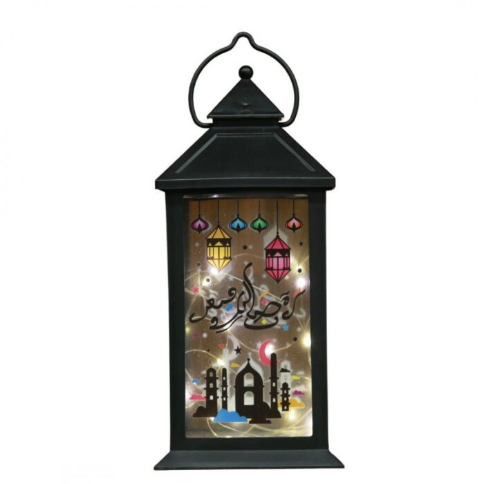 ⁦فانوس إضاءة ليد لون أسود 30 * 14* 14 سم⁩ - الصورة ⁦1⁩