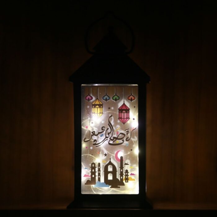 ⁦فانوس إضاءة ليد لون أسود 30 * 14* 14 سم⁩ - الصورة ⁦3⁩