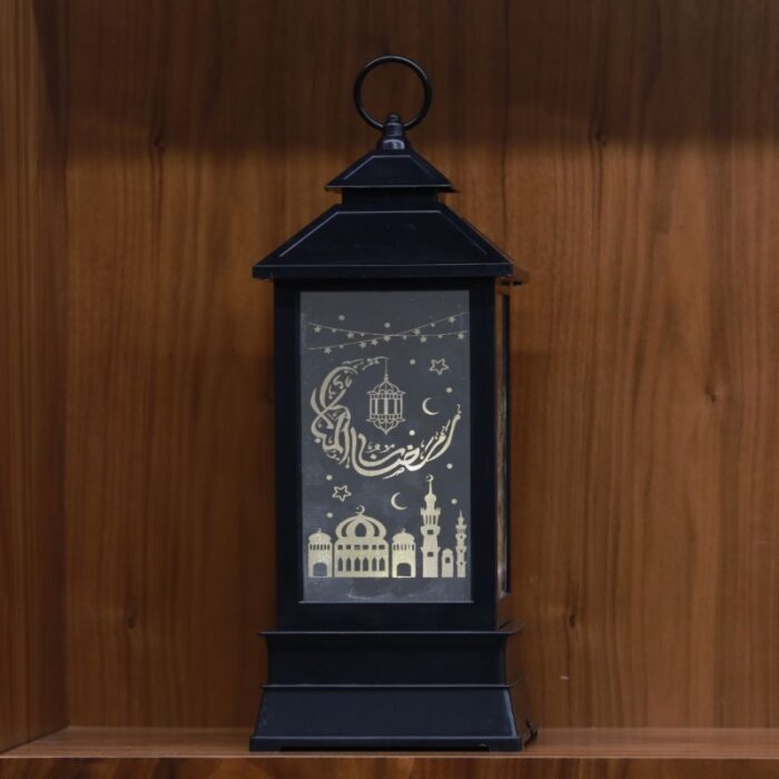 ⁦فانوس إضاءة ليد لون أسود 33 * 14* 14 سم⁩ - الصورة ⁦1⁩