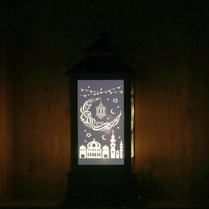 ⁦فانوس إضاءة ليد لون أسود 33 * 14* 14 سم⁩ - الصورة ⁦3⁩