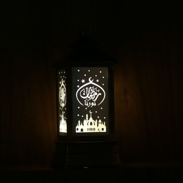 ⁦فانوس إضاءة ليد لون بني 33 * 14* 14 سم⁩ - الصورة ⁦3⁩