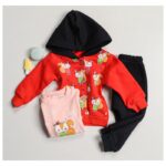 بجامة شتوية  3 قطع للأطفال لون أحمر وكحلي من Sami Boutique