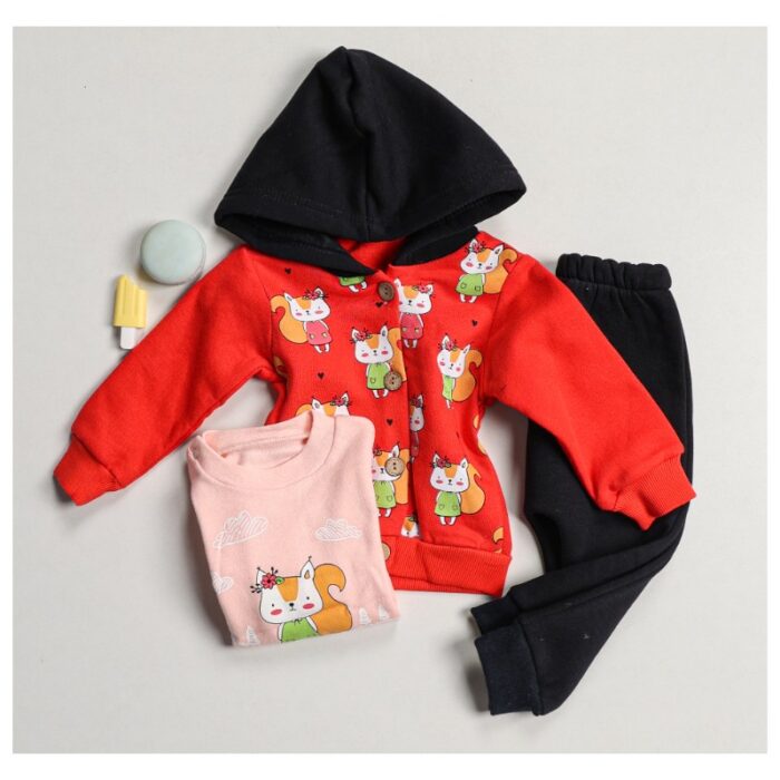 103377760_67de0e7c2f8b7 بجامة شتوية 3 قطع للأطفال لون أحمر وكحلي من Sami Boutique - الصورة 1