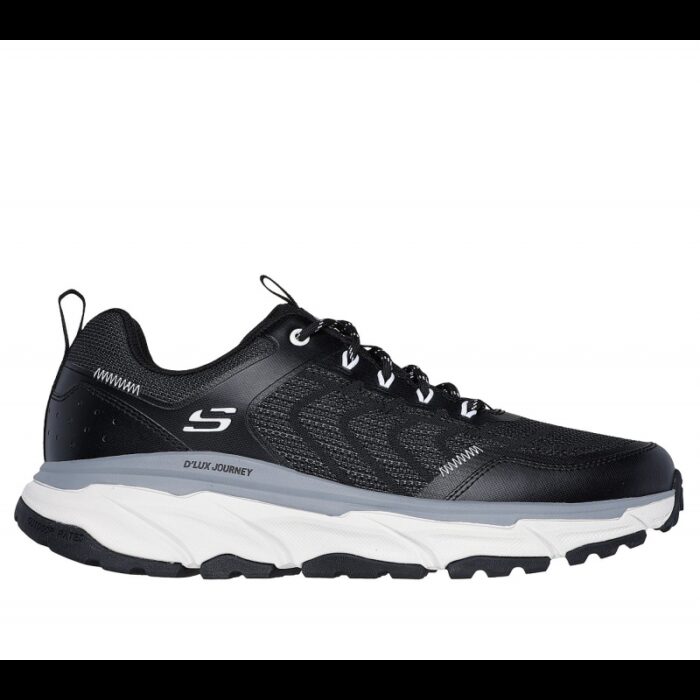 ⁦Skechers Men's D'Lux Journey Shoes - حذاء سكيتشرز دي لوكس جورني للرجال لون أسود ونعل أبيض⁩ - الصورة ⁦2⁩