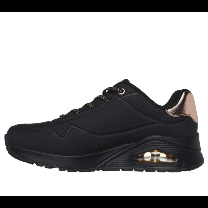 ⁦Skechers Women's Uno - Shimmer Away Shoes - حذاء سكيتشرز أونو - شيمر اويه للنساء لون أسود⁩ - الصورة ⁦5⁩