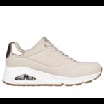 ⁦Skechers Women's Uno - Shimmer Away Shoes - حذاء سكيتشرز أونو - شيمر اويه للنساء لون بيج⁩ - الصورة ⁦2⁩