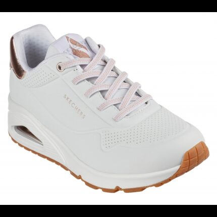 Skechers Women's Uno - Shimmer Away Shoes - حذاء سكيتشرز أونو - شيمر اويه للنساء لون ابيض