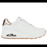 ⁦Skechers Women's Uno - Shimmer Away Shoes - حذاء سكيتشرز أونو - شيمر اويه للنساء لون ابيض⁩ - الصورة ⁦2⁩