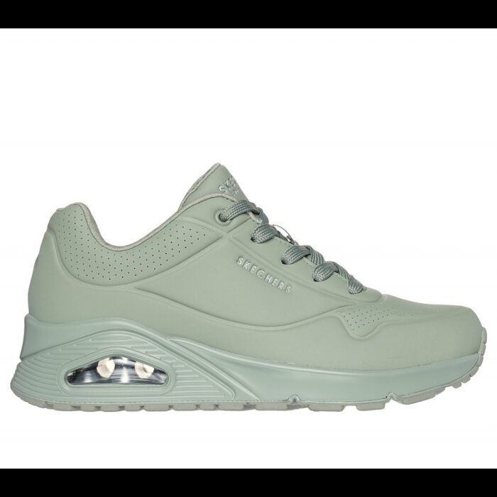 ⁦Skechers Women's Uno - Stand On Air Shoes -حذاء سكيتشرز أونو ستاند اون اير للنساء لون زيتي⁩ - الصورة ⁦2⁩