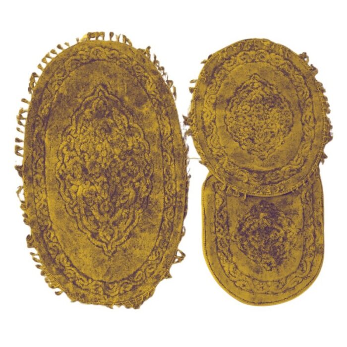 103377809_67de0f0e63b46 طقم حمام 3 قطع لون أصفر ثقيل - الصورة 1