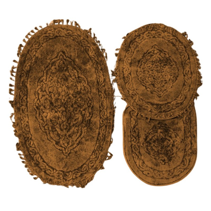 ⁦طقم حمام 3 قطع لون بني ثقيل⁩ - الصورة ⁦1⁩