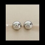 حلق فضي بتصميم نصف كرة حجم وسط