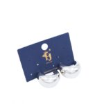 حلق فضي بتصميم دمعة حجم كبير