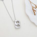 سلسال فضي بتصميم حرف B منفوخ فضي حجم وسط