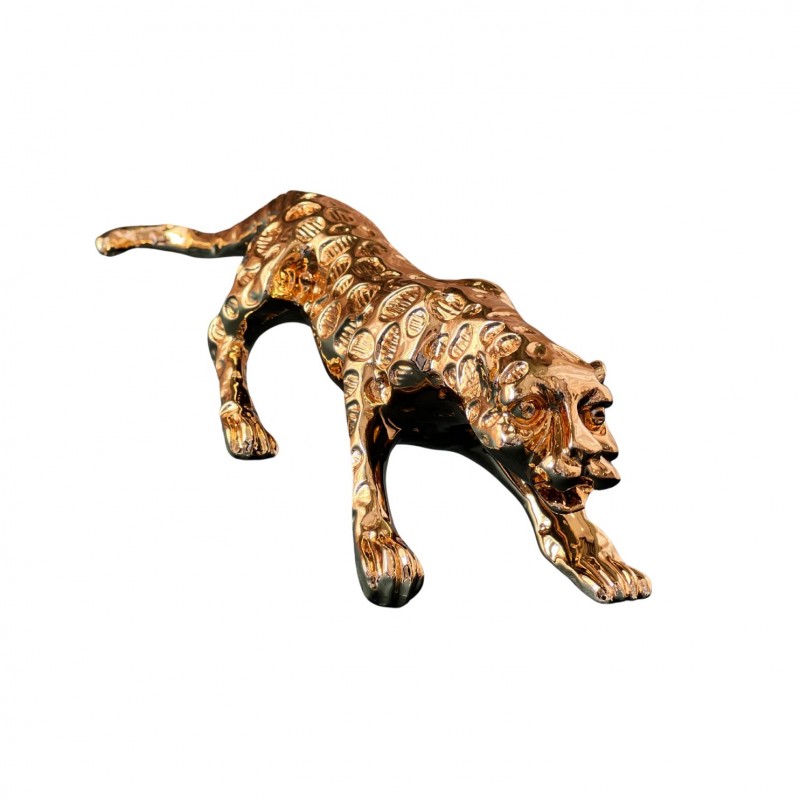 ⁦تمثال ديكور بتصميم فهد لون ذهبي⁩ - الصورة ⁦1⁩