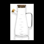 شاف زجاج بغطاء خشب بامبو سعة 800 مل