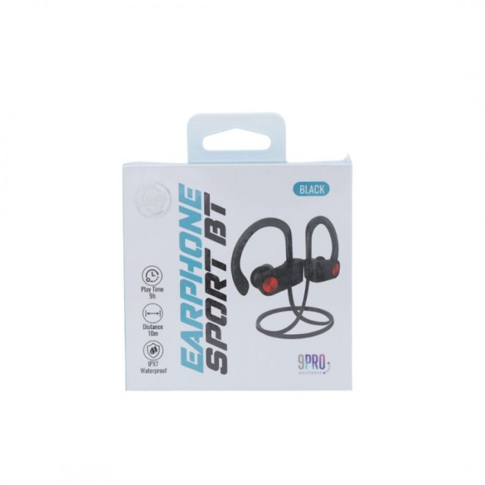 ⁦9Pro Wireless headphones SPORT BT Red-Black⁩ - الصورة ⁦2⁩