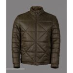 سترة رجالية مبطنة ثقيلة لون جيشي