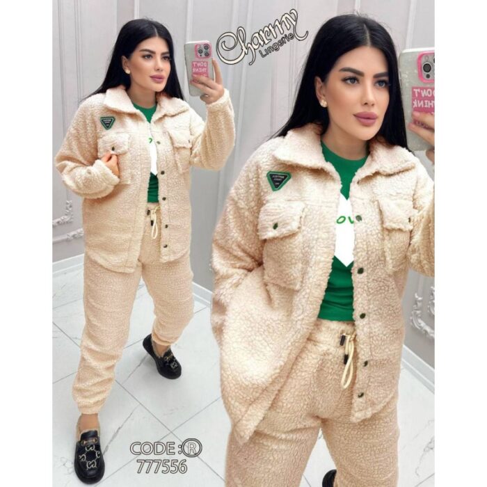 103378046_67de10a9581d2 طقم ستاتي فرو ثقيل 3 قطع من شارمي One Size - الصورة 1