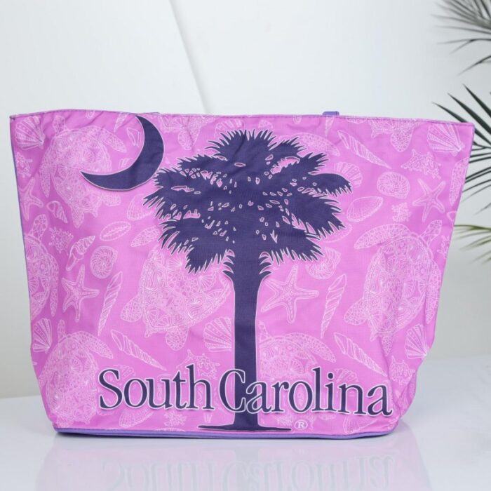 103378066_67de10c31f0db شنطة يد قماش للرحلات بتصميم نخلة لون زهري - الصورة 1