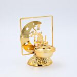 مضيفة دائرية قطر 24 سم بتصميم هلال لون ذهبي