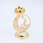 ⁦مبخرة معدنية بتصميم هلال رمضان لونه ذهبي⁩ - الصورة ⁦2⁩