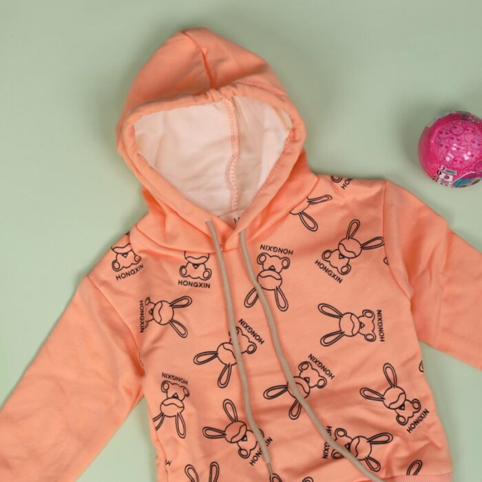 ⁦هودي فوتر للأطفال لون برتقالي فاتح⁩ - الصورة ⁦2⁩