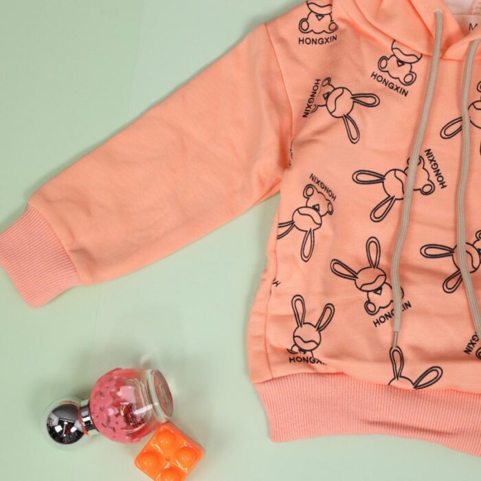 ⁦هودي فوتر للأطفال لون برتقالي فاتح⁩ - الصورة ⁦5⁩