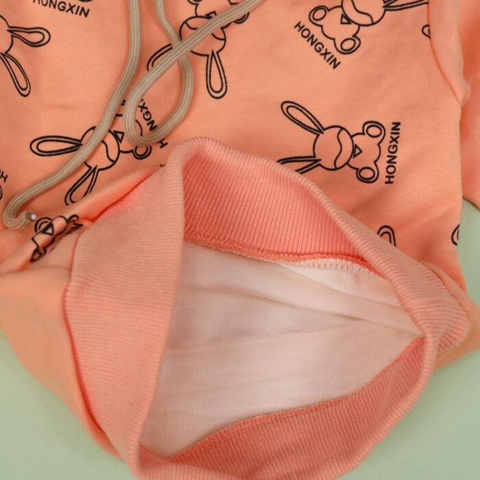 ⁦هودي فوتر للأطفال لون برتقالي فاتح⁩ - الصورة ⁦7⁩