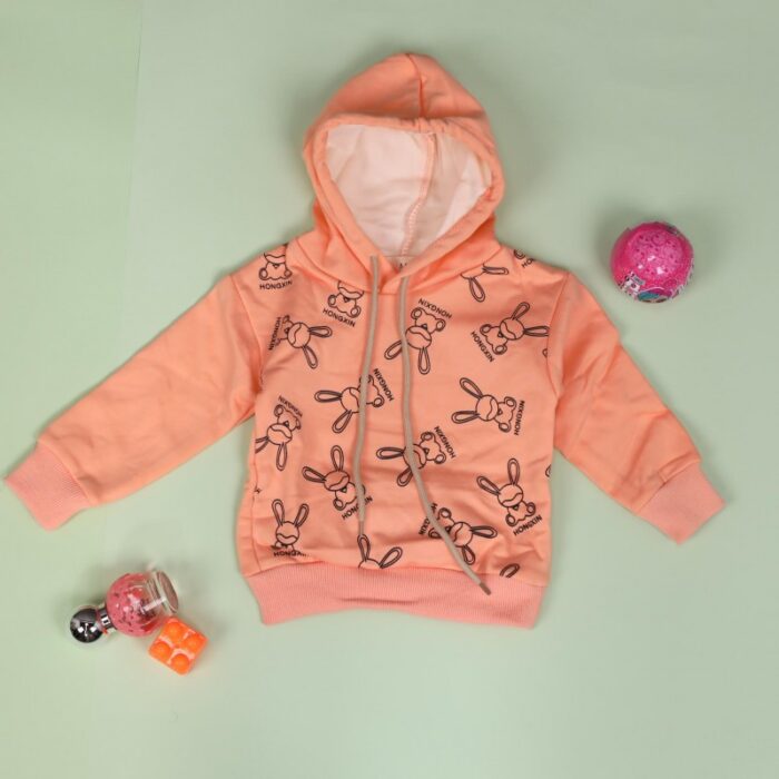 ⁦هودي فوتر للأطفال لون برتقالي فاتح⁩ - الصورة ⁦8⁩