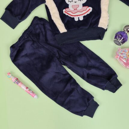 بجامة بتصميم طاقية (قطعتين) للأطفال لون كحلي