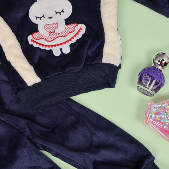 ⁦بجامة بتصميم طاقية (قطعتين) للأطفال لون كحلي⁩ - الصورة ⁦4⁩