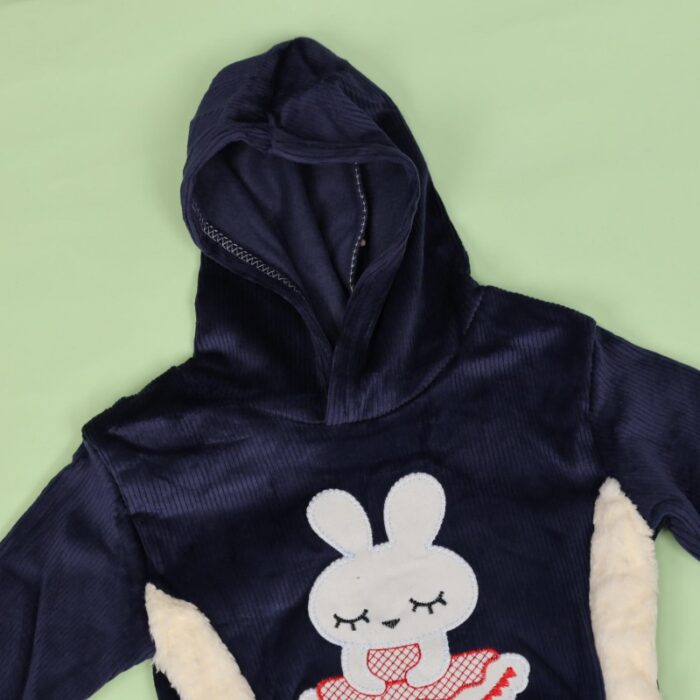 ⁦بجامة بتصميم طاقية (قطعتين) للأطفال لون كحلي⁩ - الصورة ⁦6⁩