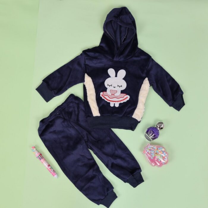 ⁦بجامة بتصميم طاقية (قطعتين) للأطفال لون كحلي⁩ - الصورة ⁦7⁩