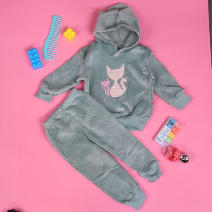 103378133_67de117330876 بجامة بتصميم طاقية (قطعتين) للأطفال لون أخضر فاتح - الصورة 1