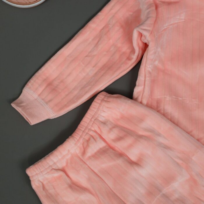 ⁦بجامة بطاقية (قطعتين) للأطفال لون زهري⁩ - الصورة ⁦6⁩