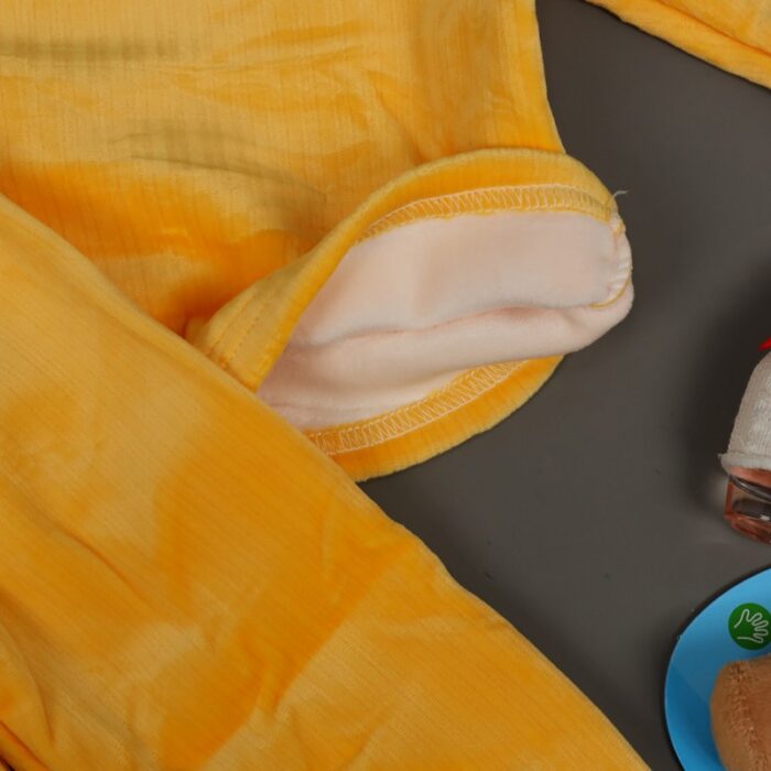 ⁦بجامة مبطنة بطاقية (قطعتين) للأطفال لون أصفر⁩ - الصورة ⁦9⁩