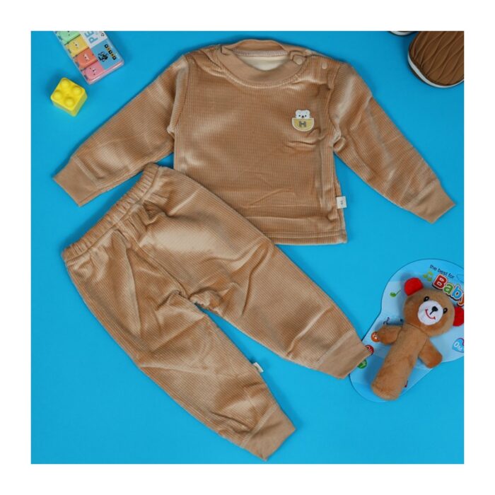 ⁦بجامة (قطعتين) للأطفال لون بيج⁩ - الصورة ⁦7⁩