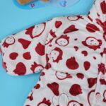 ⁦تبان بيبي مبطن لون أبيض برسومات وجه أحمر⁩ - الصورة ⁦5⁩