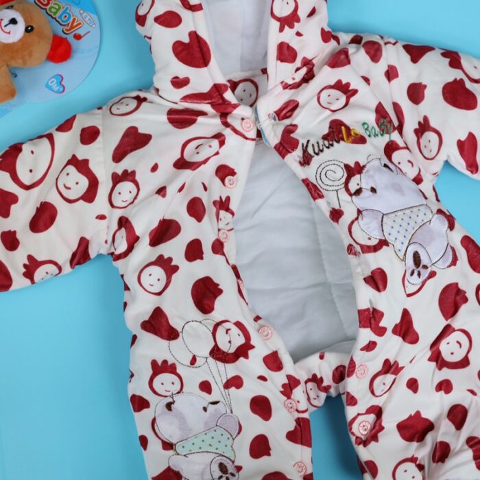 ⁦تبان بيبي مبطن لون أبيض برسومات وجه أحمر⁩ - الصورة ⁦6⁩