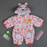 تبان بيبي مبطن لون أبيض برسومات وةجه فوشي