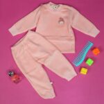 ⁦بجامة مبطنة (قطعتين) للأطفال لون زهري⁩ - الصورة ⁦4⁩