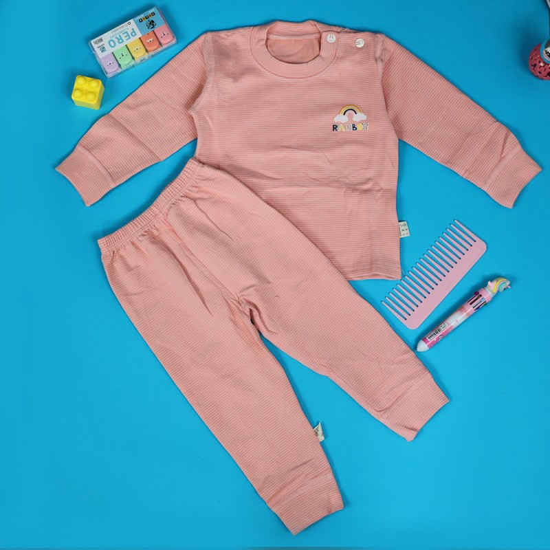 ⁦بجامة (قطعتين) للأطفال لون زهري⁩ - الصورة ⁦1⁩