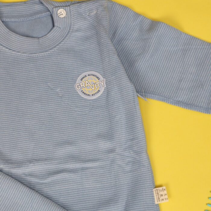 ⁦بجامة (قطعتين) للأطفال لون ازرق⁩ - الصورة ⁦4⁩