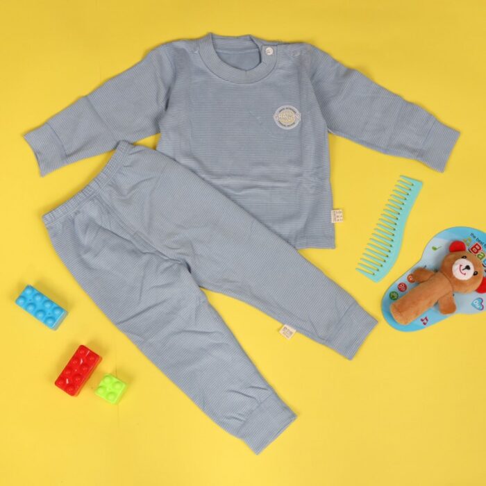 ⁦بجامة (قطعتين) للأطفال لون ازرق⁩ - الصورة ⁦7⁩